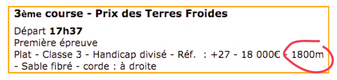 Trouvez les informations de la course de plat où vous souhaitez repérer un futur gagnant
